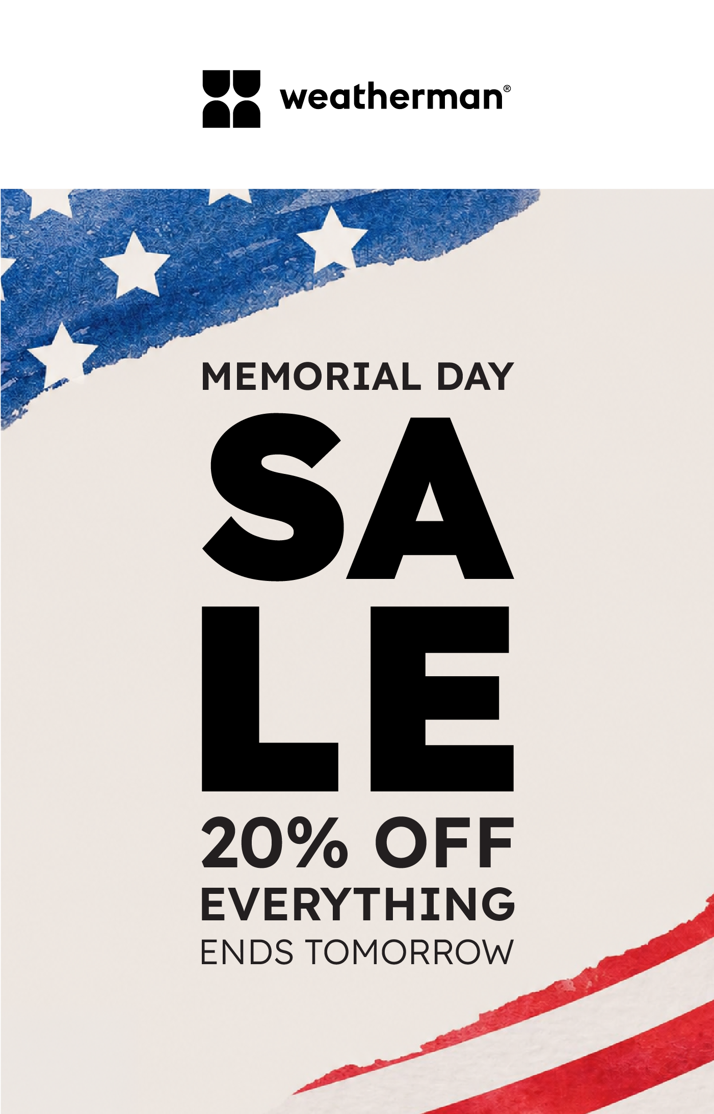 Memorial Day Sale: 20% OFF EVERYTHING