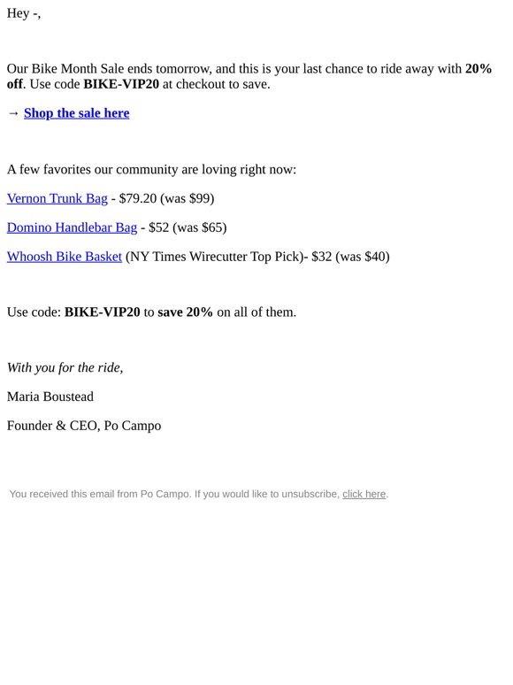 Before you miss 20% off