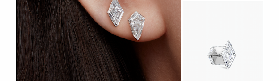 Invisible Set "Ace of Diamonds" Stud Earring