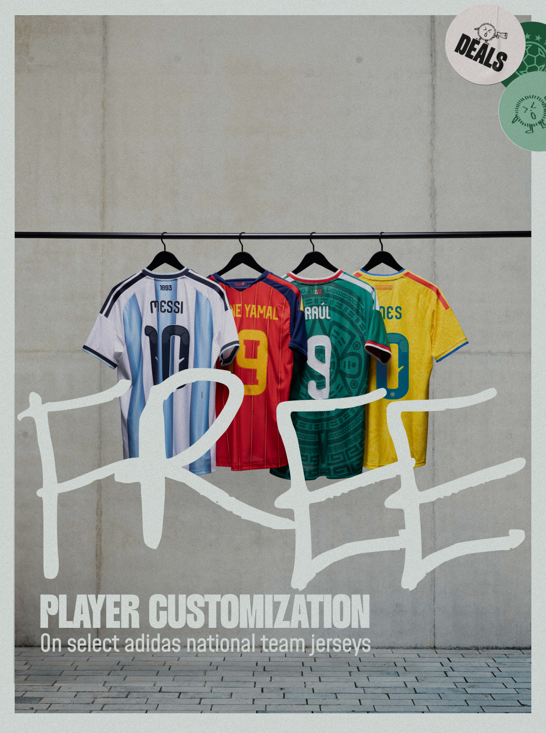 FREE customization on select adidas National Team Kits
