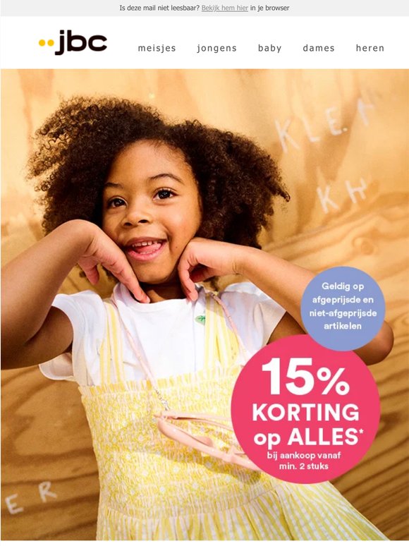 Laaang weekend: -15% op ALLES 💛