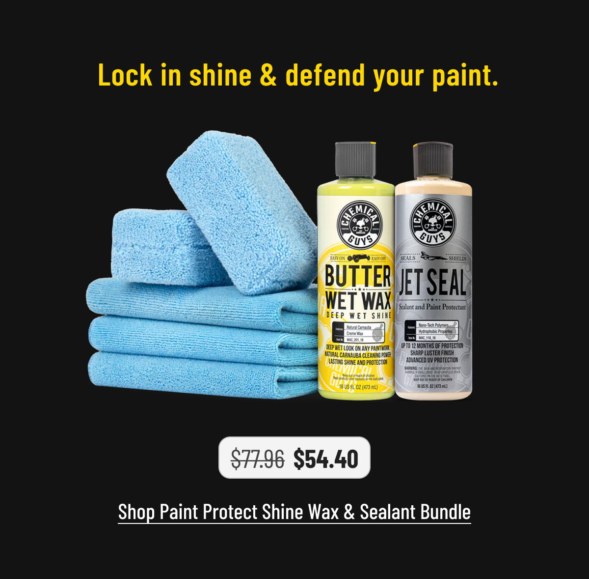Lock in shine & defend your paint with Paint Protect Shine Wax & Sealant Bundle