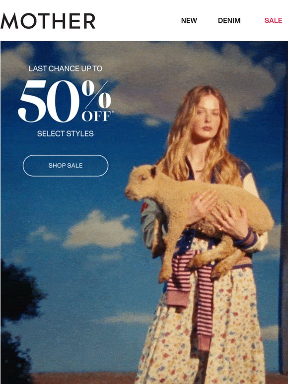 LAST CHANCE: UP TO 50% OFF*