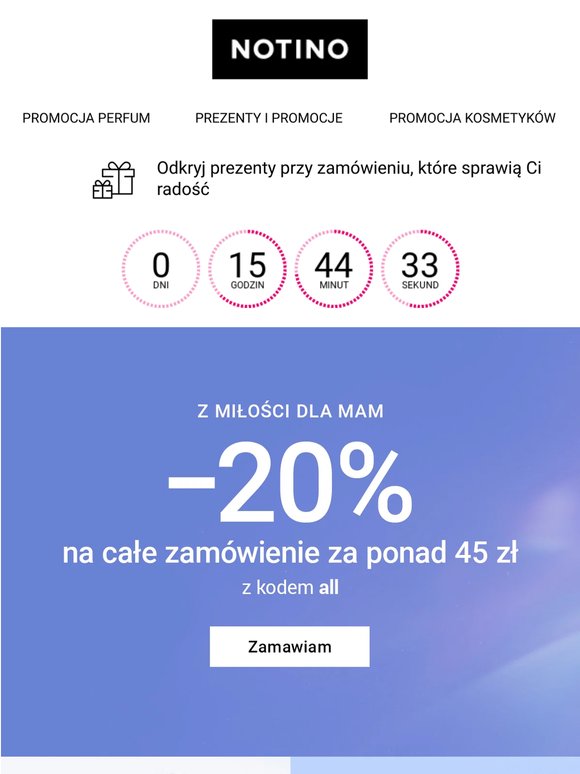 20% zniżki na całe zamówienie kończy się dzisiaj!