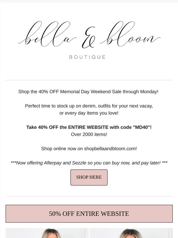 40% OFF MEMORIAL DAY SALE! 🇺🇸