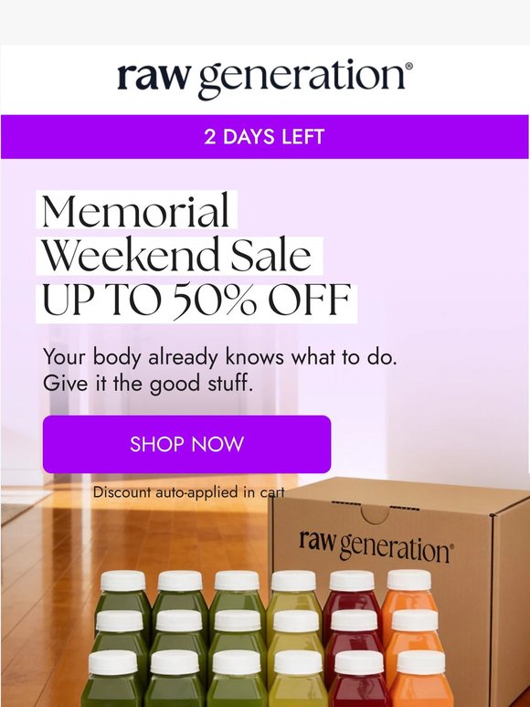 Memorial Weekend Sale: Up to 50% OFF.
