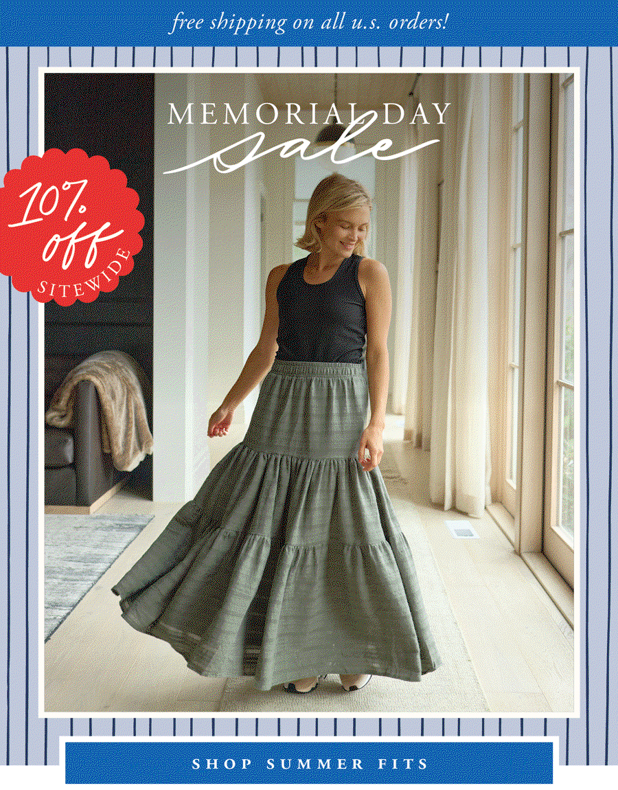 10% off summer fits during memorial day