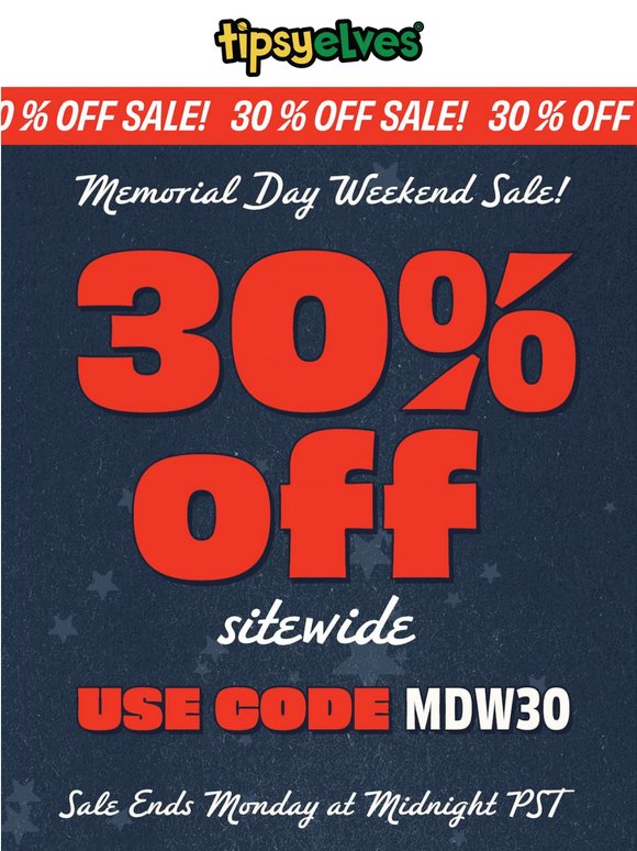 30% Off Everything. This Weekend Only 🇺🇸