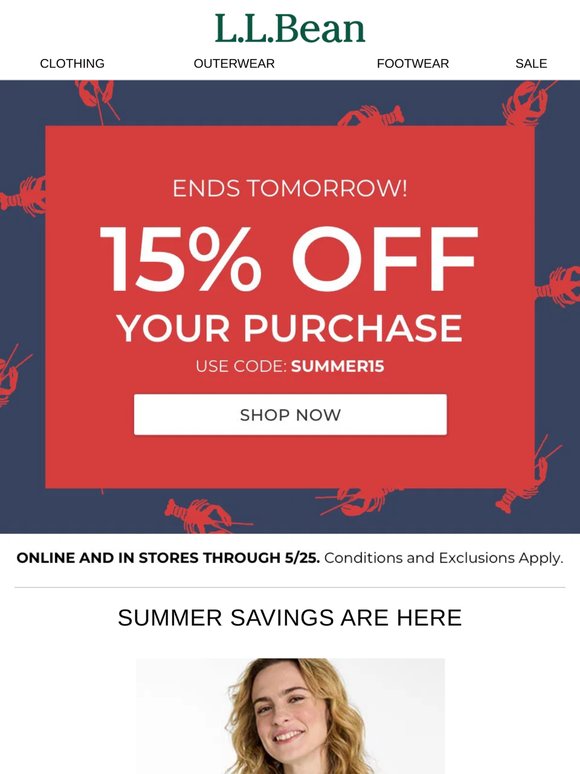 Ends Tomorrow: 15% Off Your Next Favorite