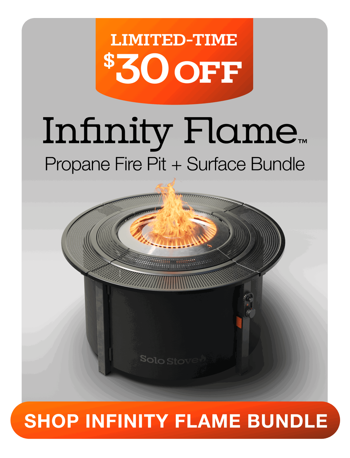 Infinity Flame Propane Fire Pit + Surround Surface