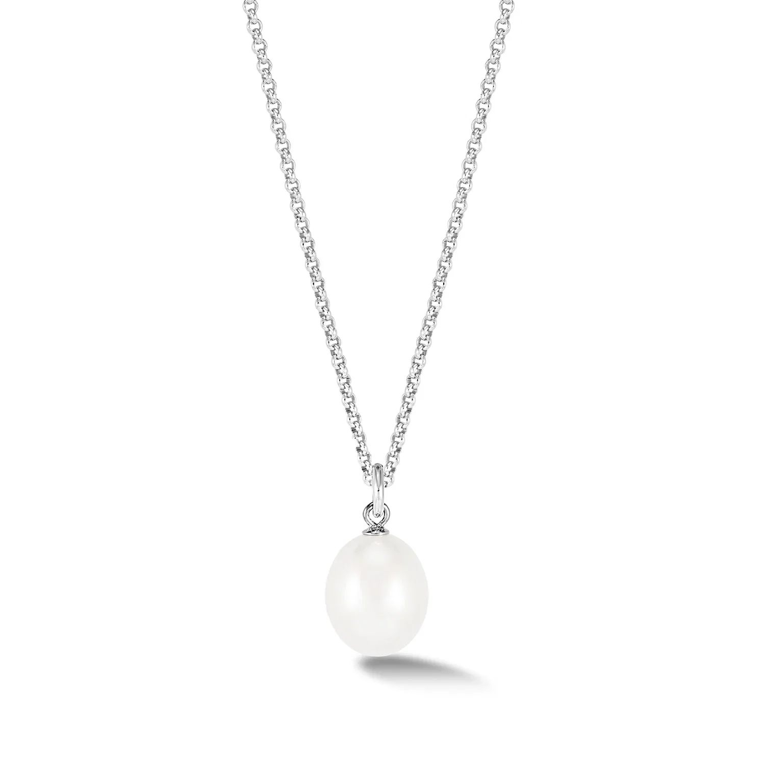 Image of Men's 10mm Oval White Freshwater Pearl Pendant