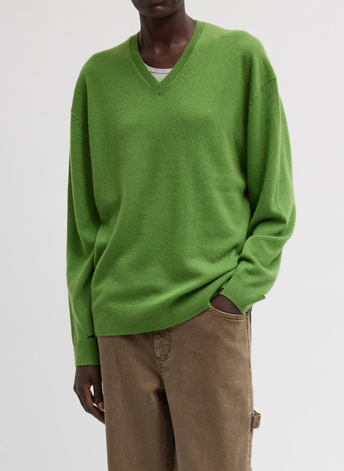 Image of Washable Cashmere Easy V-Neck Sweater