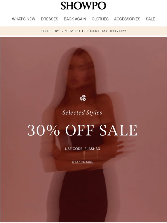 Last Chance: Use Code FLASH30 For 30% Off