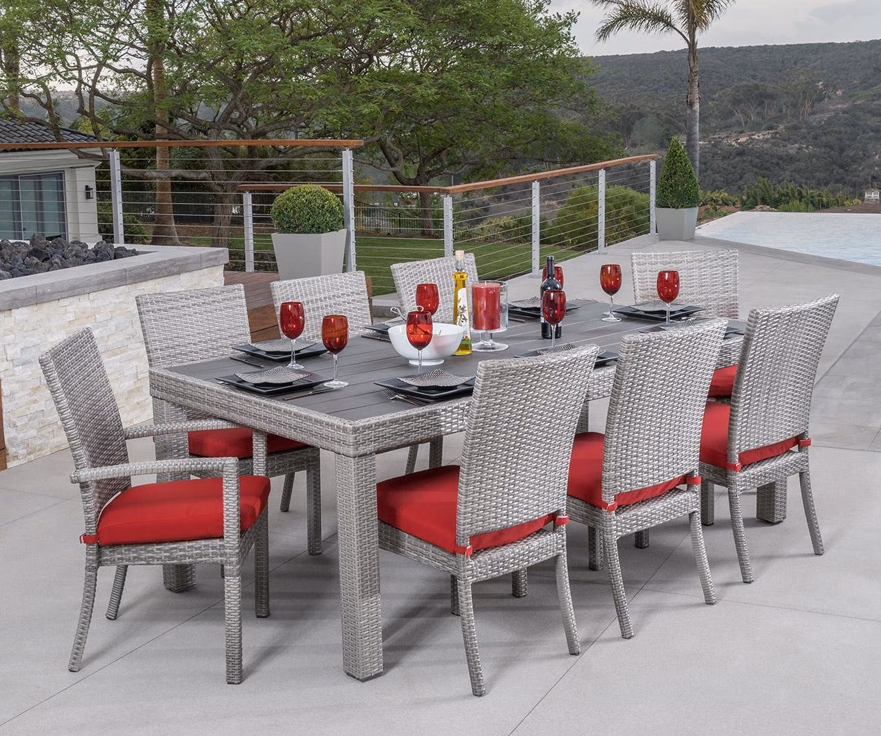 Shop Cannes™ 9 Piece Sunbrella® Outdoor Dining Set
