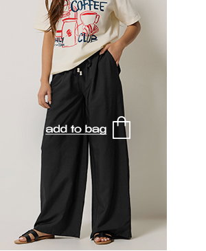 Black Beaded Wide Leg Trousers