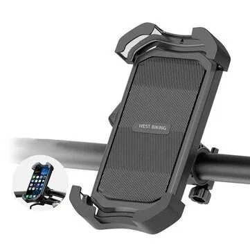 WEST BIKING 5.4-7.5 Inch Bicycle Phone Holder Navigation Shockproof Bike Handlebar Phone Holder for MTB Motorcycles Electric Vehicles