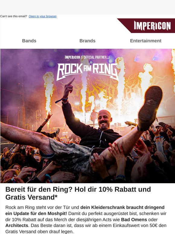 🤘 10% auf Rock am Ring Line-Up Merch + Gratis Versand