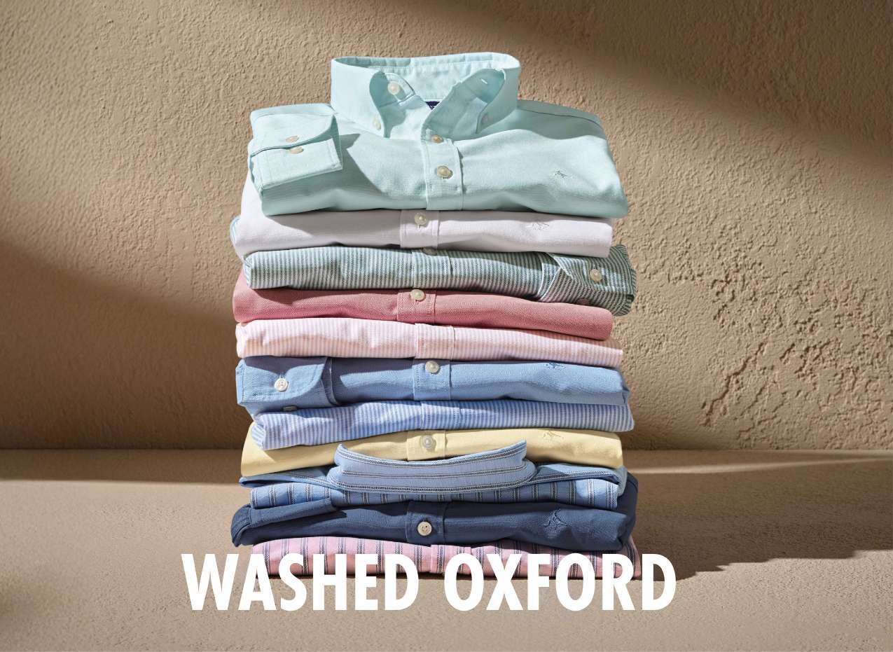 Button-Down Stretch Washed Oxford Shirt - Aqua