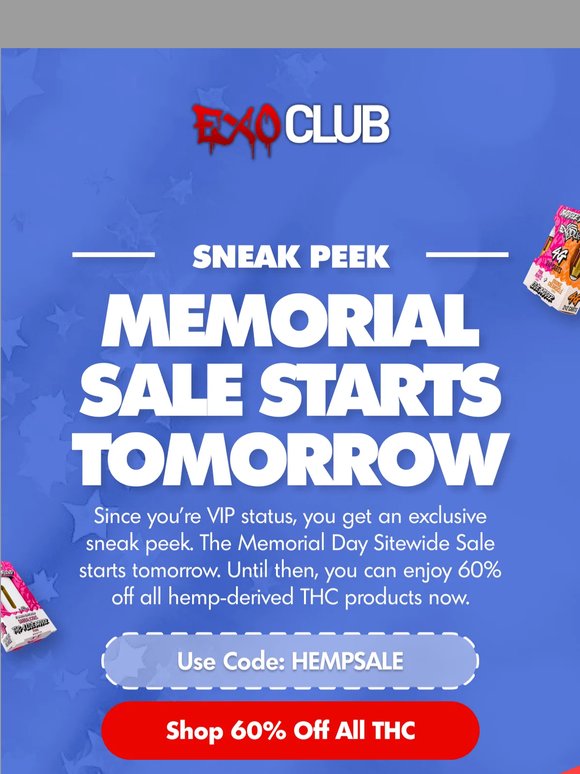 VIP Sneak Peek + 60% Off THC Products 🫣💥