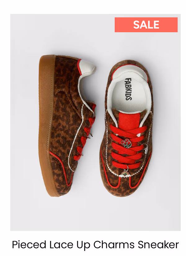 Pieced Lace Up Charms Sneaker
