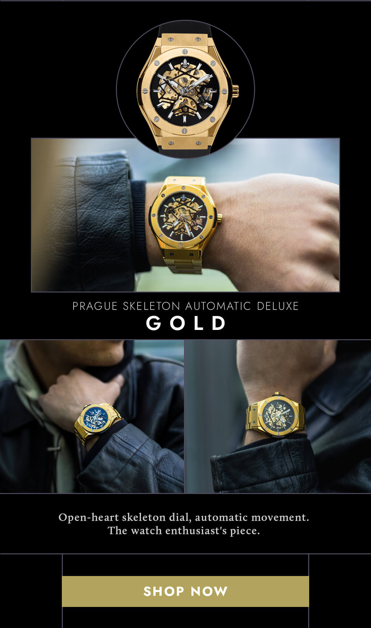 The Prague Skeleton Automatic Deluxe - Gold