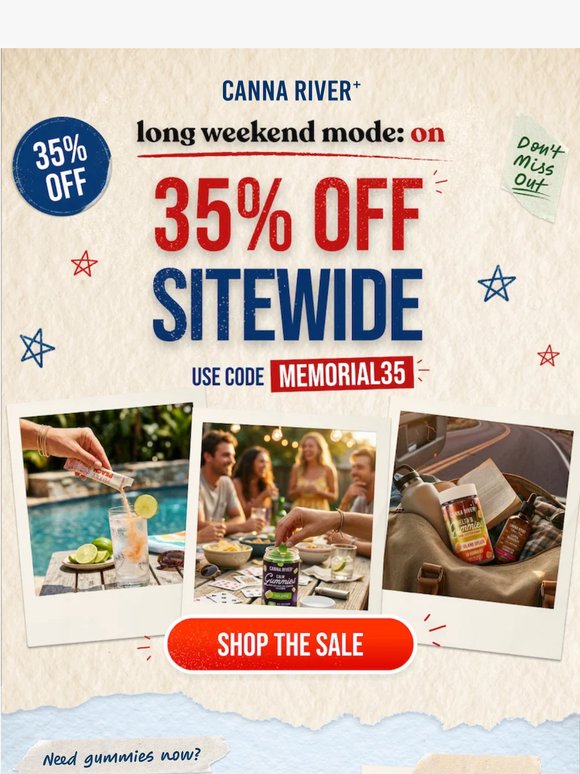 🤑 35% OFF for the long weekend 🎆