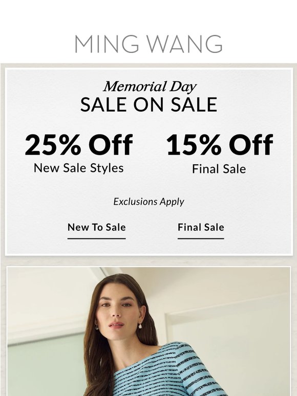 25% Off Sale + 15% Off Final Sale
