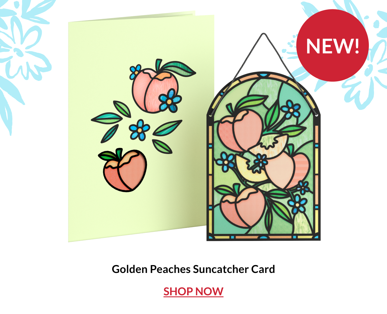 Golden Peaches Suncatcher Card