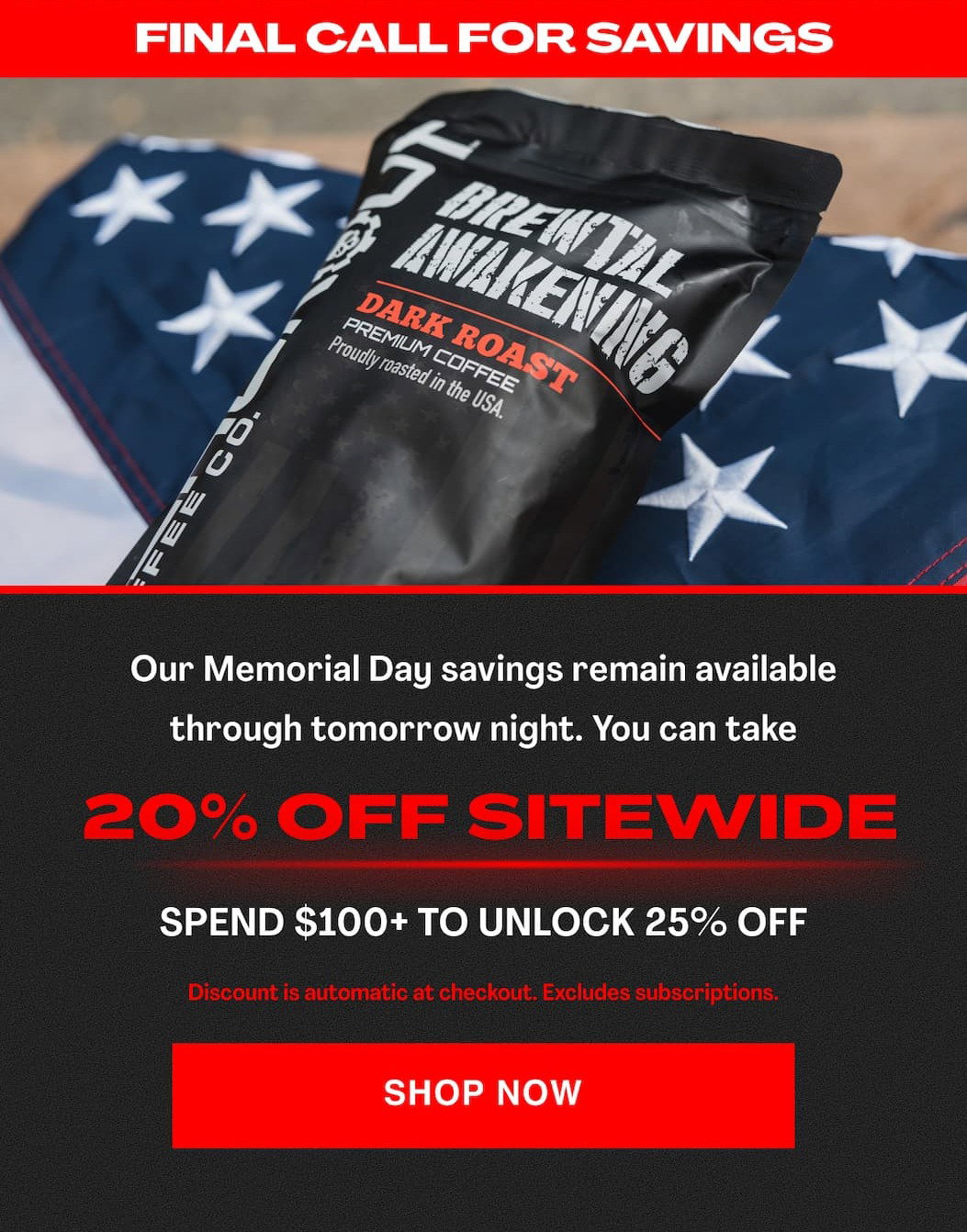 Memorial Day is tomorrow.