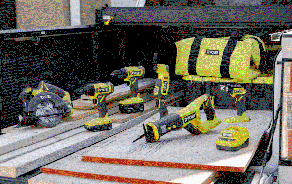 animation of RYOBI tools in use 