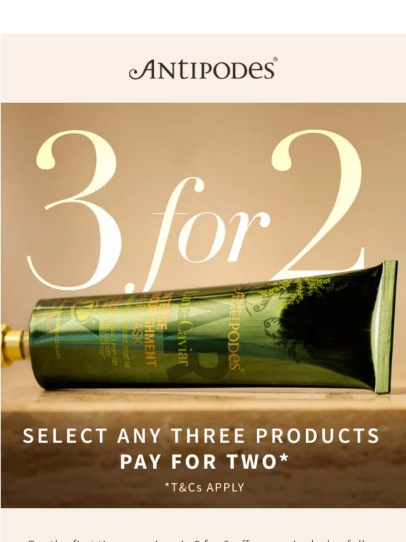 Select 3, pay for 2 – now including haircare