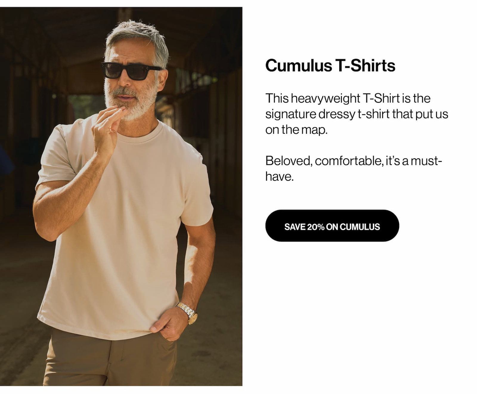 Cumulus T-Shirts This heavyweight T-Shirt is the signature dressy t-shirt that put us on the map.  Beloved, comfortable, it’s a must-have.