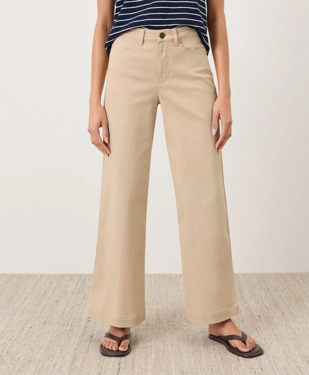 Organic Stretch Twill Wide Leg Pant by pact...
