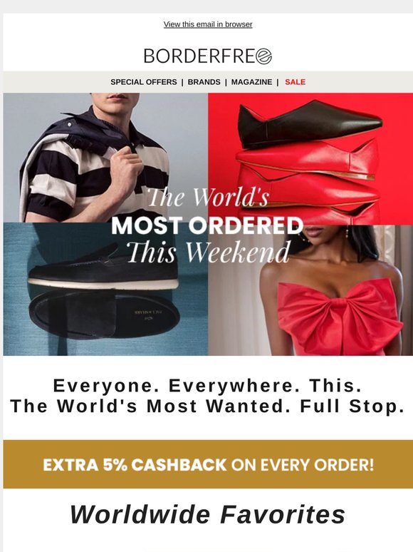 👠 THIS weekend's most ordered. Worldwide