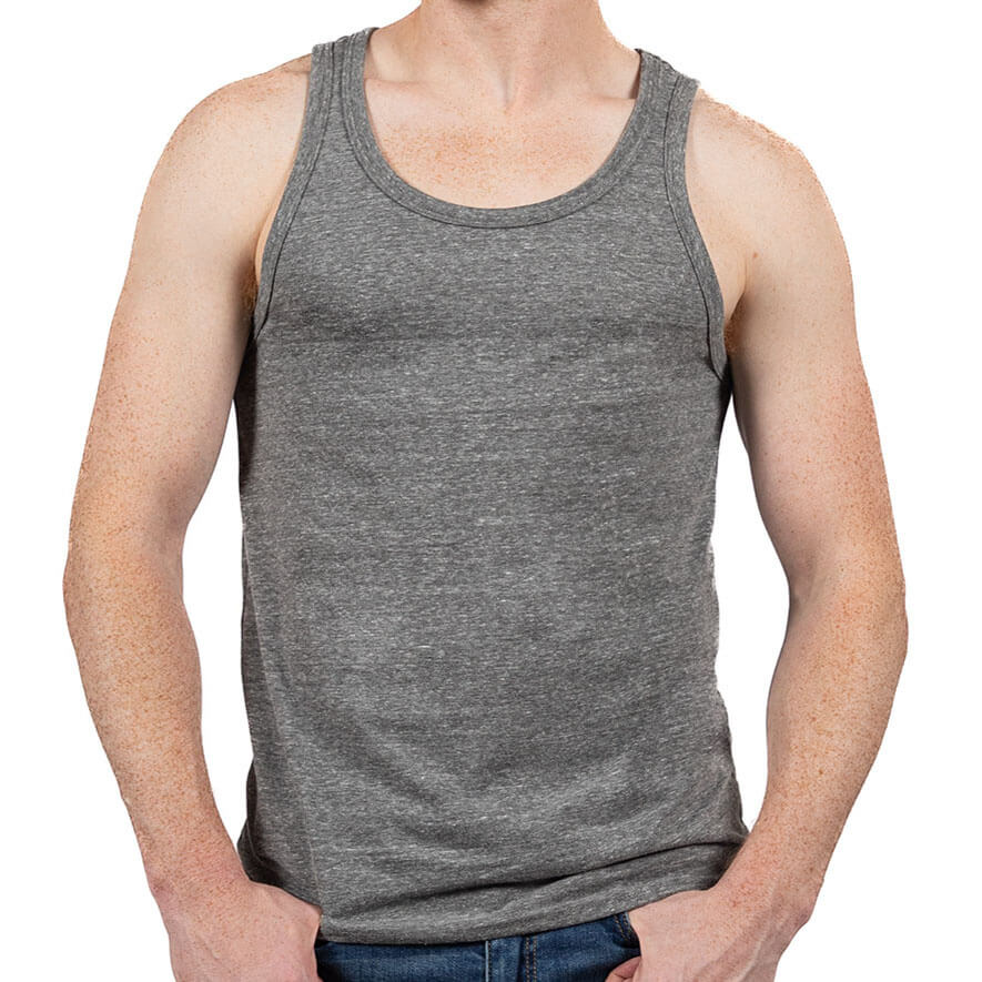 Image of Light Grey Heather Tri-Blend Varsity Tank Top