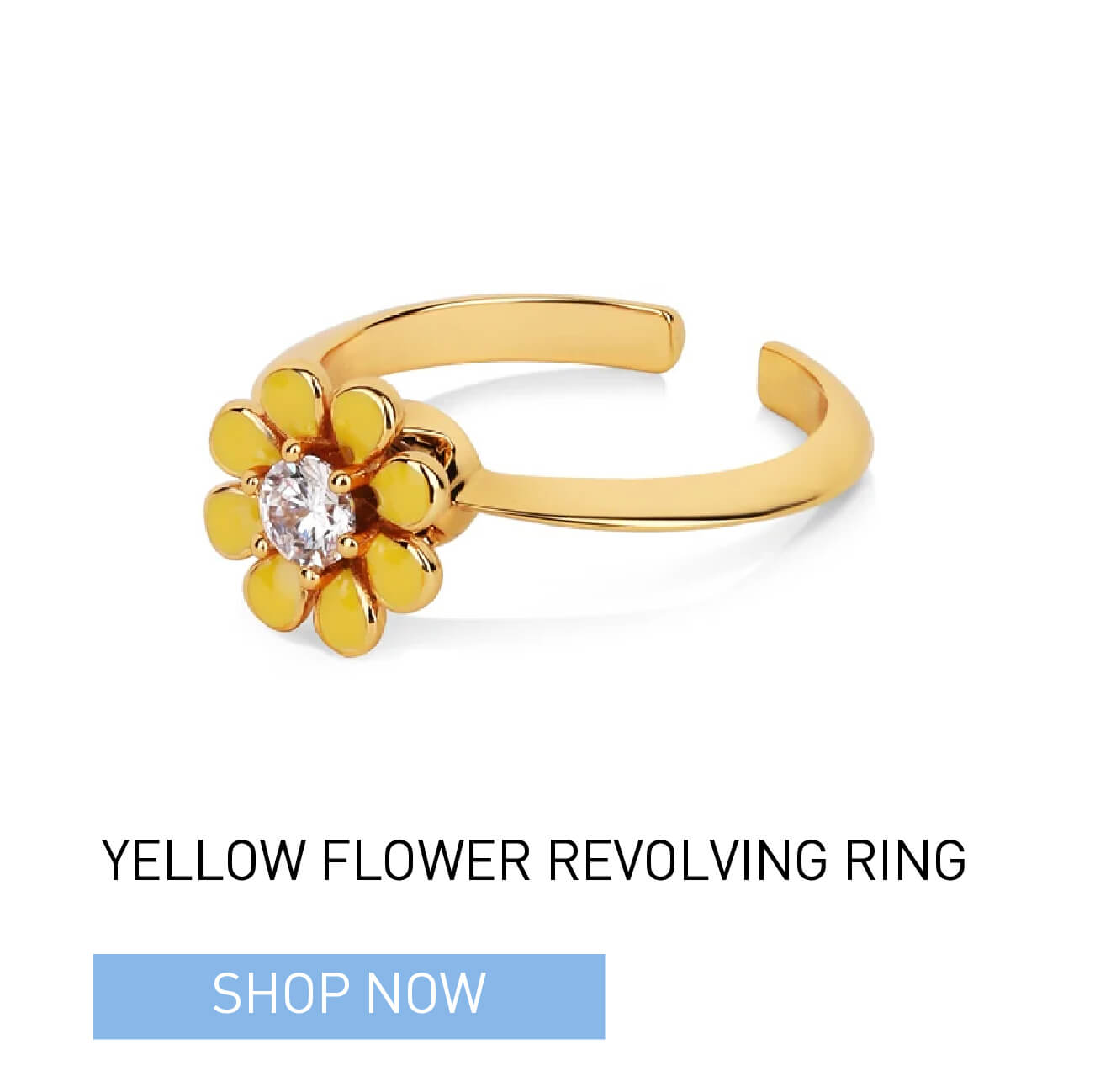 Yellow Flower Revolving Ring