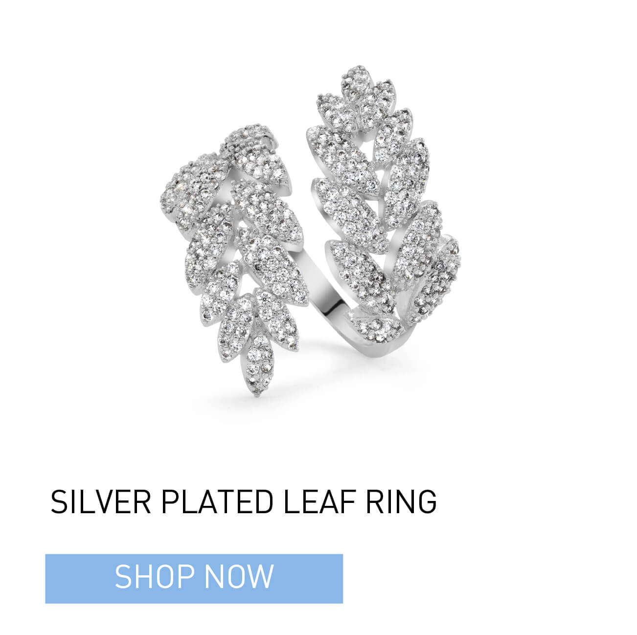 Silver Plated Leaf Ring