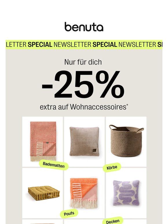 -25% EXTRA auf Wohnaccessoires 🛍️