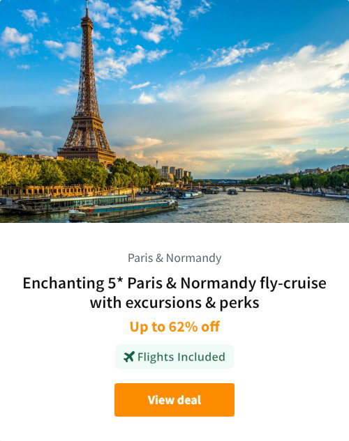 Enchanting 5* Paris &amp; Normandy fly-cruise with excursions &amp; perks