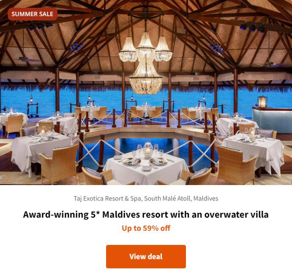 Award-winning 5* Maldives resort with an overwater villa