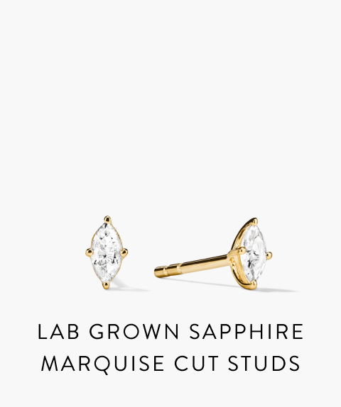 Lab Grown Sapphire Marquise Cut Studs.