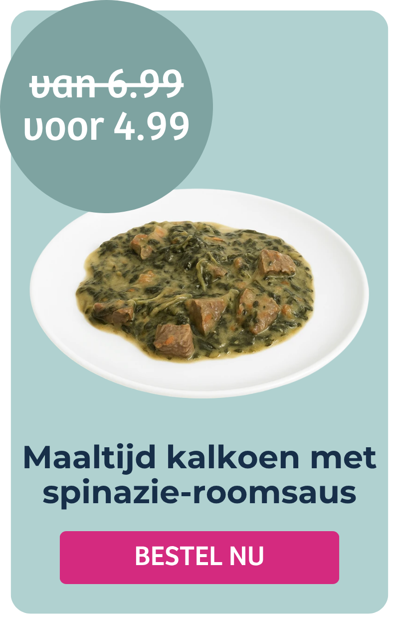 Maaltijd kalkoen met spinazie-roomsaus