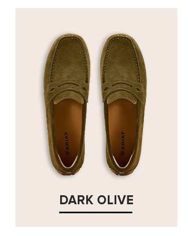 Selene Driving Moc in Dark Olive Suede