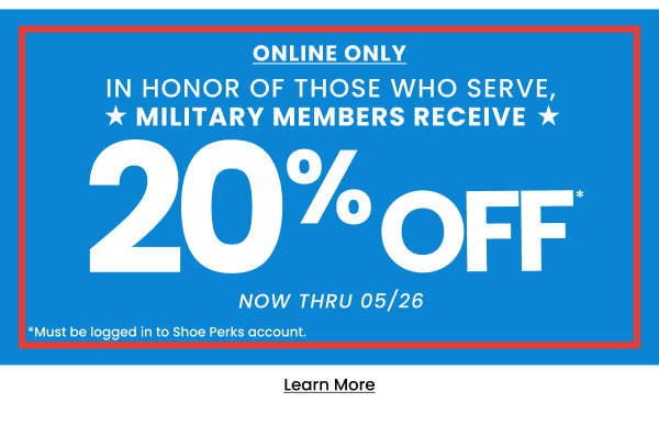 Online Only In Honor of those who serve military members recieve 20% off now through 05/26