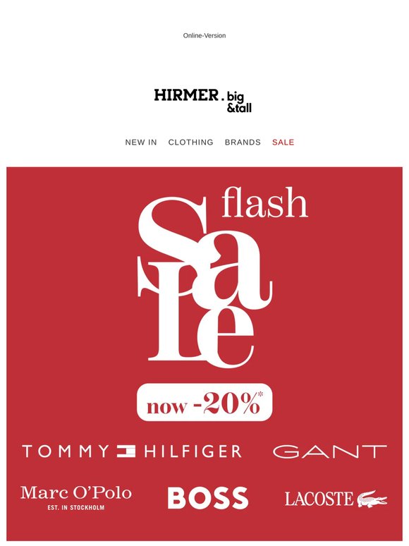 FLASH SALE | 20% Off | BOSS, GANT & More