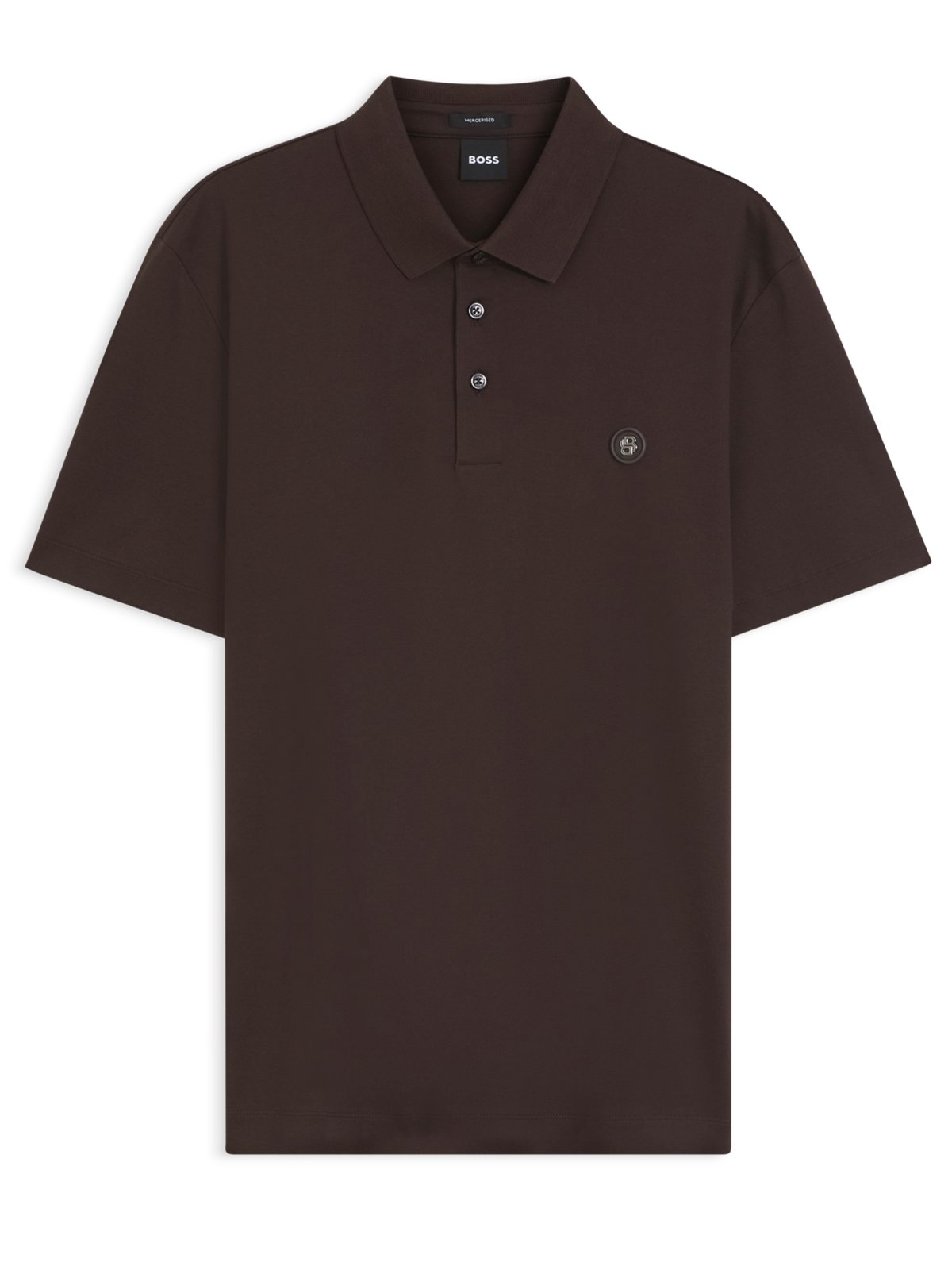 Smooth polo shirt made of mercerized cotton with logo patch