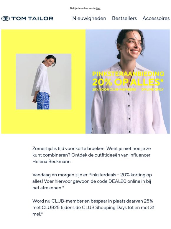 Tot 25% korting op shorts – Pinksteraanbiedingen ⛱️