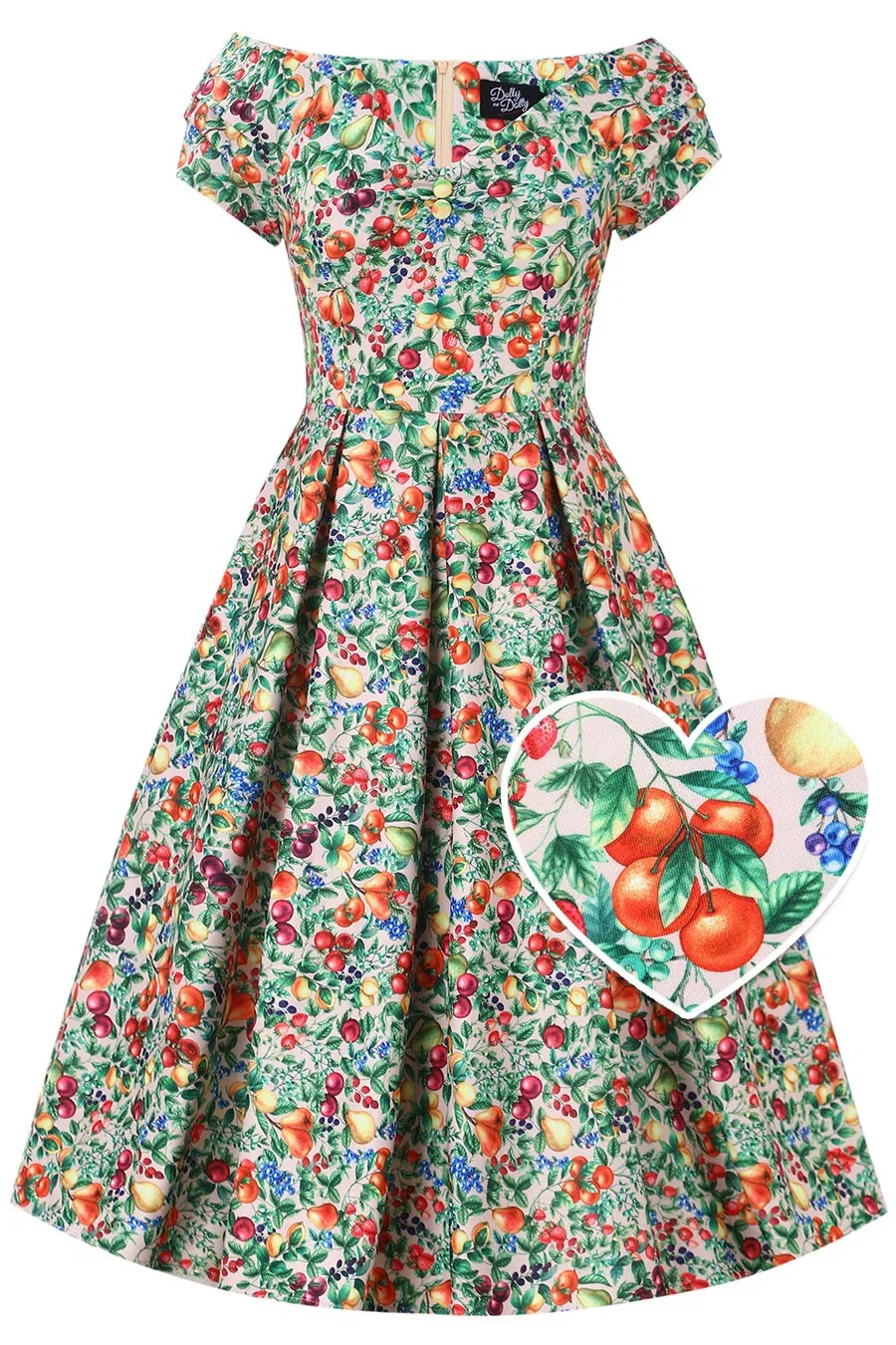 Image of Lily Italian Summer Fruit Off Shoulder Dress