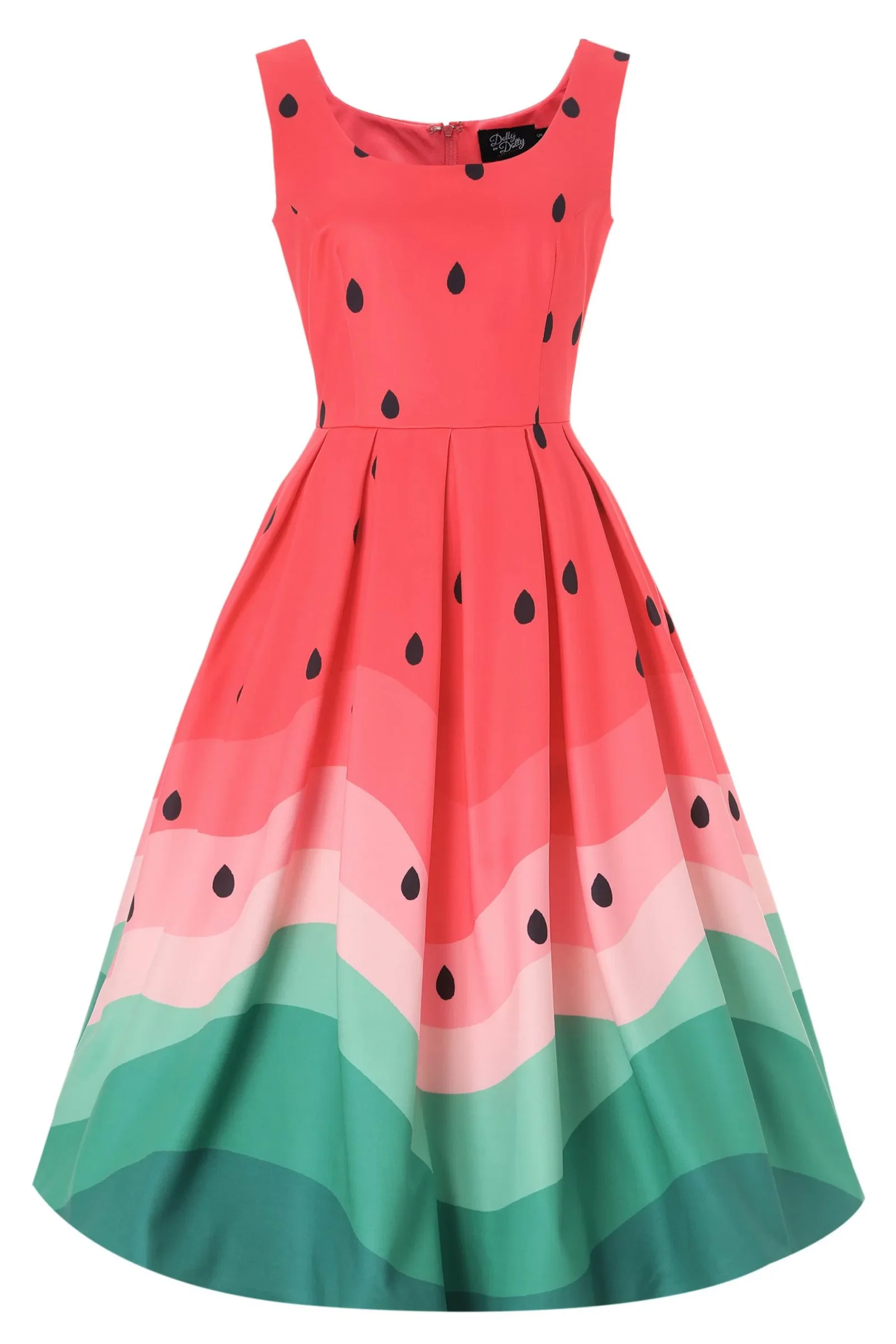 Image of Amanda Watermelon Flared Dress