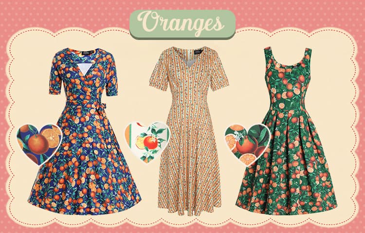 orange print dresses